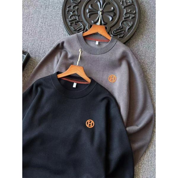 定番 ブラック＆グレー HERMES エルメス コピー ニット 暖か 大人カジュアル