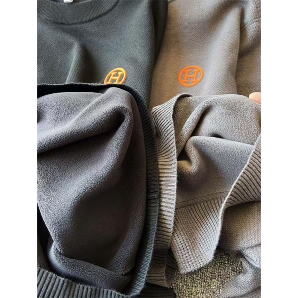 定番 ブラック＆グレー HERMES エルメス コピー ニット 暖か 大人カジュアル