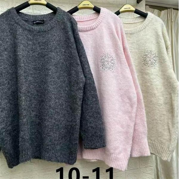 ふんわり 上品 グレー/ピンク CHROME HEARTS クロムハーツ コピー ニットセーター 暖かい 可愛い