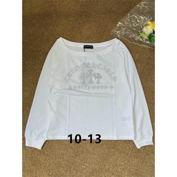 定番 ホワイト＆ブラック プリント クロムハーツ コピー 長袖Tシャツ カジュアル CHROME HEARTS