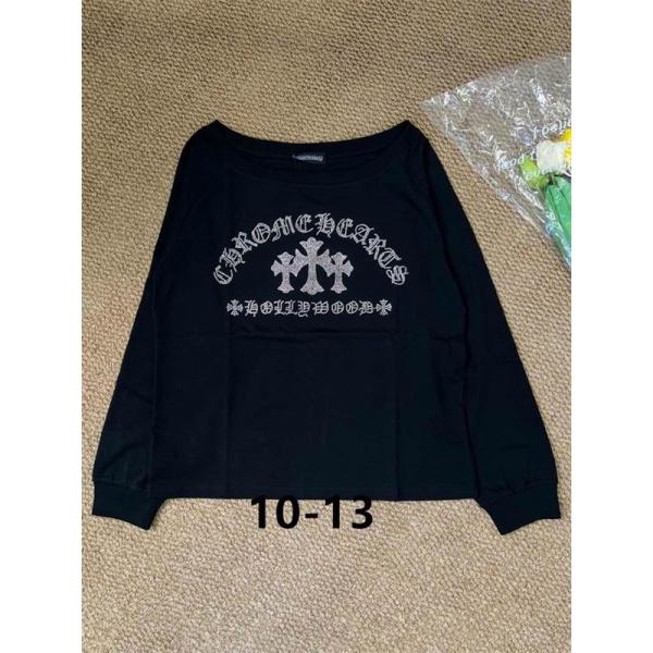 定番 ホワイト＆ブラック プリント クロムハーツ コピー 長袖Tシャツ カジュアル CHROME HEARTS