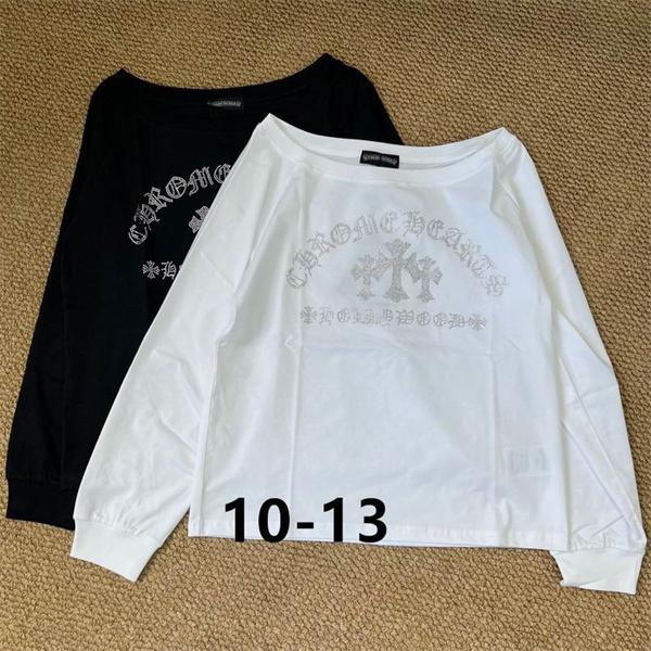 定番 ホワイト＆ブラック プリント クロムハーツ コピー 長袖Tシャツ カジュアル CHROME HEARTS