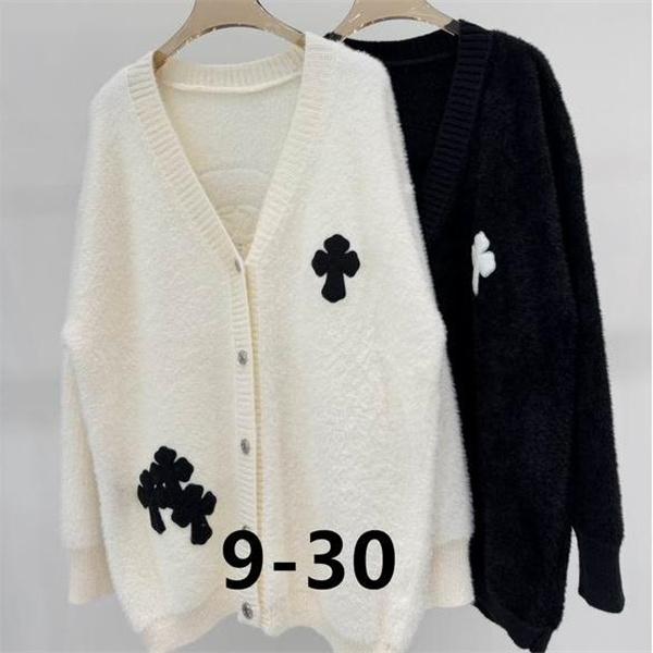 CHROME HEARTS クロムハーツ コピー 2025秋冬 ふわふわ 上質 ホワイト＆ブラック 刺繍 カーディガン