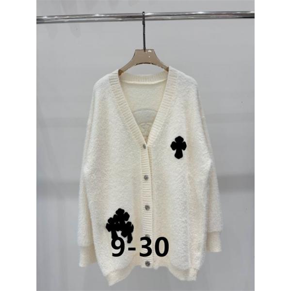 CHROME HEARTS クロムハーツ コピー 2025秋冬 ふわふわ 上質 ホワイト＆ブラック 刺繍 カーディガン