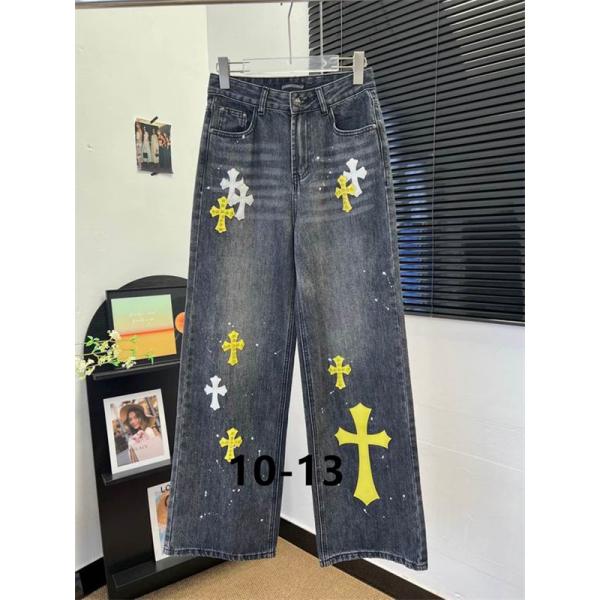 新作 グレーブラック 上質 クロムハーツ コピー ウォッシュ デザインデニム 抜群 CHROME HEARTS