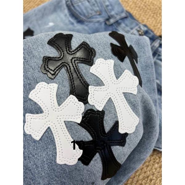 トレンド感溢れる CHROME HEARTS グレー ウォッシュ デニム おしゃれ クロムハーツ コピー