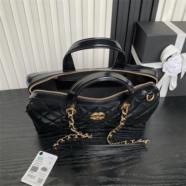 CHANEL シャネル コピー 2025秋冬 新作 リッチ艶 ブラック 高見え 大人モード ボストンバッグ
