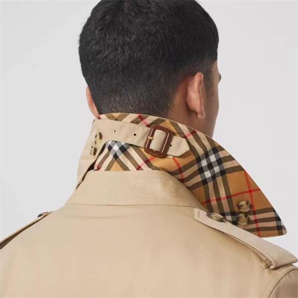 BURBERRY 激安 メンズ 2025新作 ロングトレンチコート ケンジントンフィット 英国製ギャバジン 細身シルエット ビジネス＆カジュアル対応