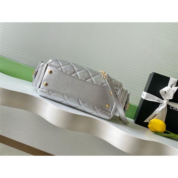 CHANEL シャネル コピー 2025秋冬 シルバー 大人気 上質感 メタリックキルティング バッグ
