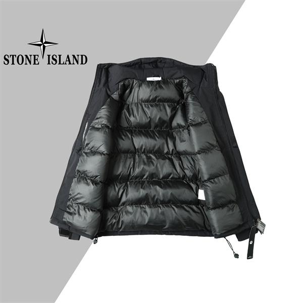 ブラック タフ素材 高機能 防水仕上げ STONE ISLAND ストーンアイランド コピー  ダウンジャケット 