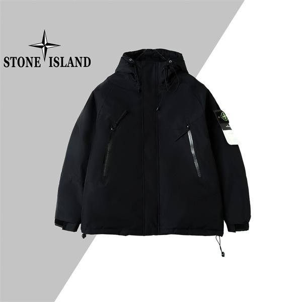 ブラック タフ素材 高機能 防水仕上げ STONE ISLAND ストーンアイランド コピー  ダウンジャケット 
