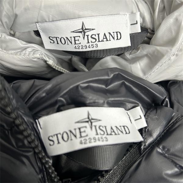 STONE ISLAND ストーンアイランド 偽物  光沢ブラック人気急増 ボリューム感 美シルエット ダウンジャケット