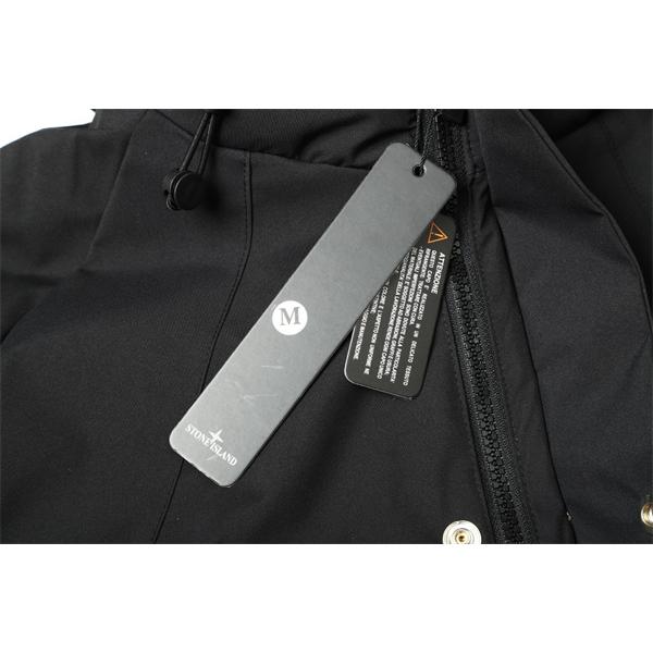 ブラック 高耐久素材 防風強化 ハイスペックフーデッド ダウンジャケット STONE ISLAND ストーンアイランド コピー 