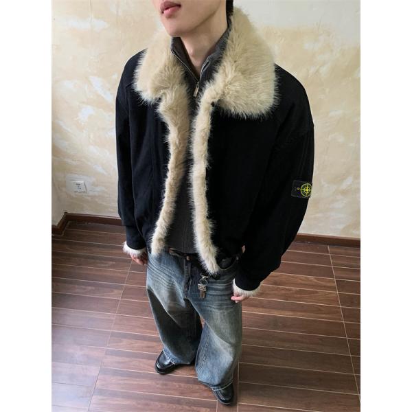 STONE ISLAND ストーンアイランド コピー  2025秋冬 ブラック 人気 ふんわり裏起毛 ジュアル ダウンジャケット