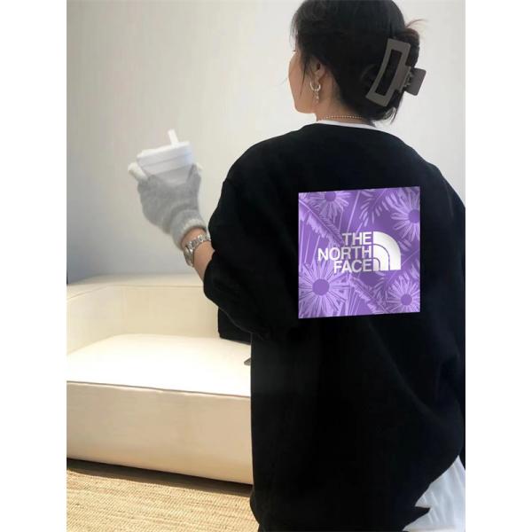 ブラック 検索人気 パープルロゴ ゆる感  パーカー THE NORTH FACE ザノースフェイス スーパーコピー