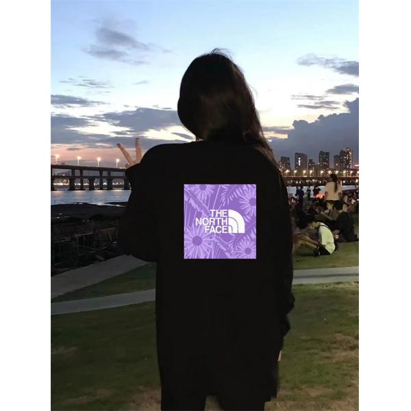 ブラック 検索人気 パープルロゴ ゆる感  パーカー THE NORTH FACE ザノースフェイス スーパーコピー