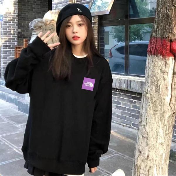 ブラック 検索人気 パープルロゴ ゆる感  パーカー THE NORTH FACE ザノースフェイス スーパーコピー