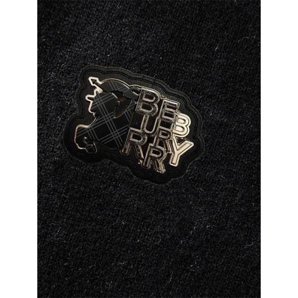 ブラック 注目度高め 立体ワッペン ニットトップス BURBERRY バーバリー コピー セーター