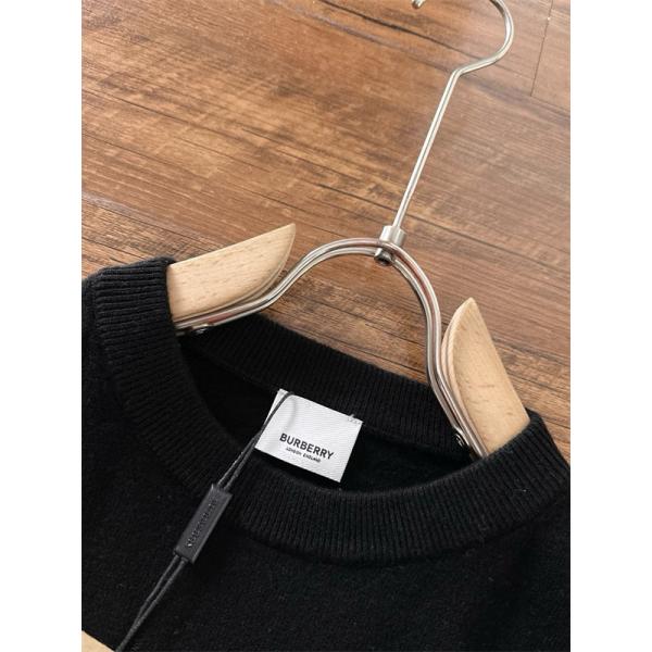 ブラック 注目度高め 立体ワッペン ニットトップス BURBERRY バーバリー コピー セーター