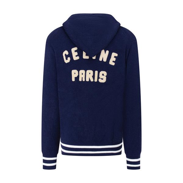 トレンド感溢れる カレッジ ニット ジップパーカー 人気 CELINE セリーヌ 偽物