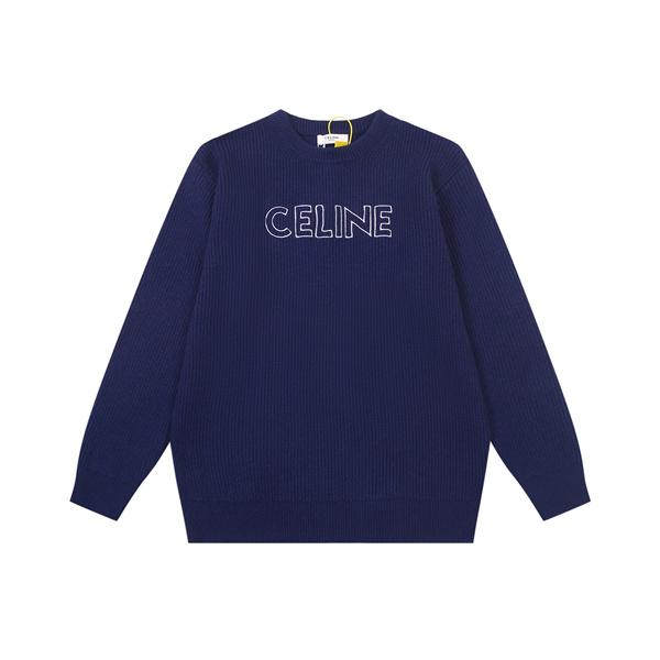 ネイビー 注目上昇 クラシック清雅 ロゴニット  セーター CELINE セリーヌ 偽物