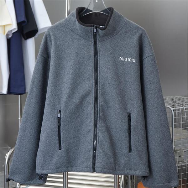 シンプル＆ミニマル 上質フリース ジップアップ ジャケット MIUMIU ミュウミュウ コピー