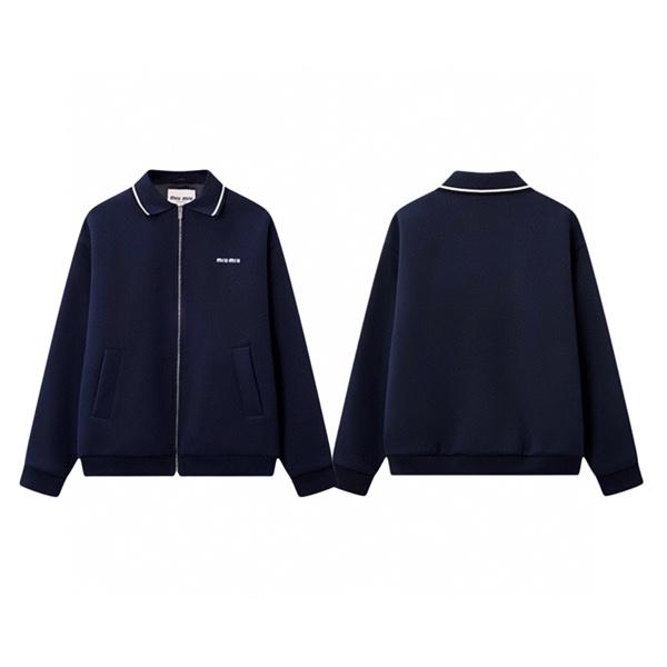 きれいめカジュアル 配色ライン ジップアップ MIUMIU ミュウミュウ スーパーコピー  ジャケット