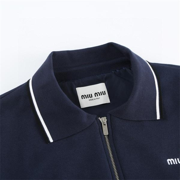 きれいめカジュアル 配色ライン ジップアップ MIUMIU ミュウミュウ スーパーコピー  ジャケット