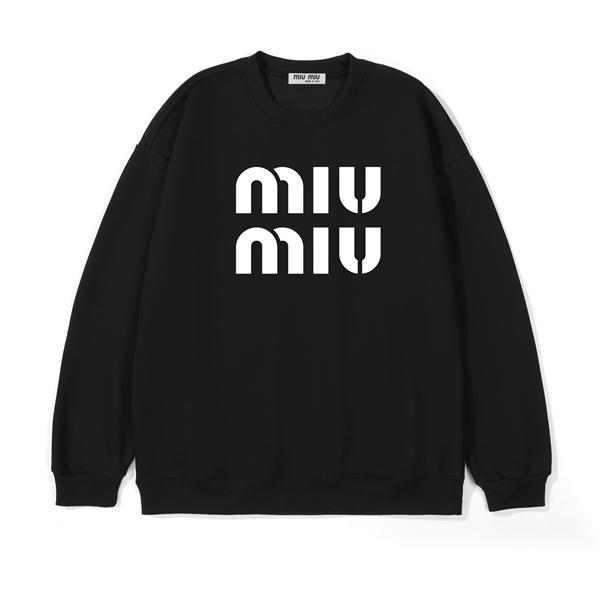 MIUMIU ミュウミュウ コピー 2025年秋冬 ロゴデザイン ゆったりシルエット 裏毛 スウェット