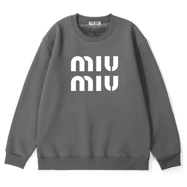 MIUMIU ミュウミュウ コピー 2025年秋冬 ロゴデザイン ゆったりシルエット 裏毛 スウェット