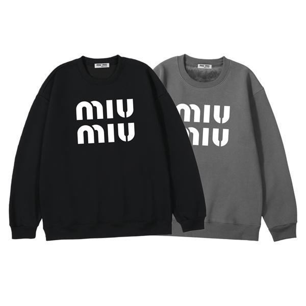 MIUMIU ミュウミュウ コピー 2025年秋冬 ロゴデザイン ゆったりシルエット 裏毛 スウェット