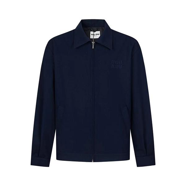 MIUMIU ミュウミュウ 偽物 プレミアム品質！ 定番人気 上品ネイビー ジップ ジャケット