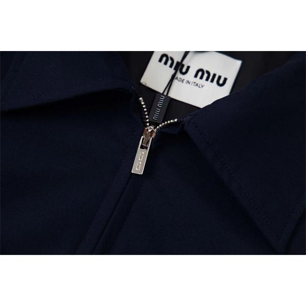 MIUMIU ミュウミュウ 偽物 プレミアム品質！ 定番人気 上品ネイビー ジップ ジャケット