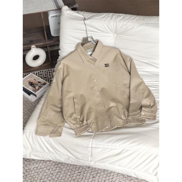 新作 きれいめ シャツジャケット 着回し抜群 MIUMIU ミュウミュウ スーパーコピー