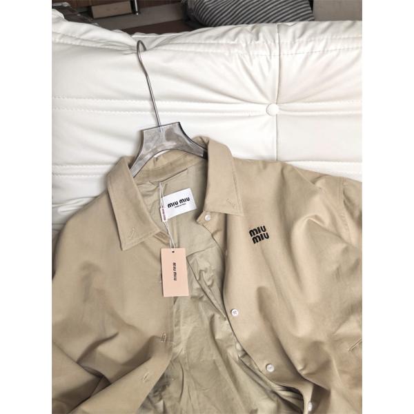新作 きれいめ シャツジャケット 着回し抜群 MIUMIU ミュウミュウ スーパーコピー