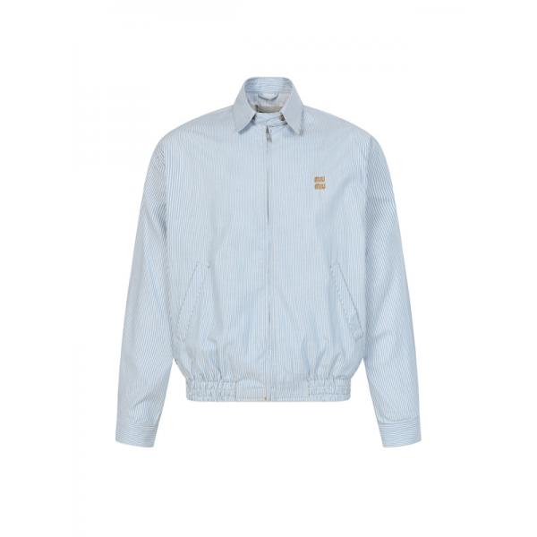 MIUMIU ミュウミュウ コピー 大人カジュアル 洗練 ライトブルー ジップ ジャケット おすすめ