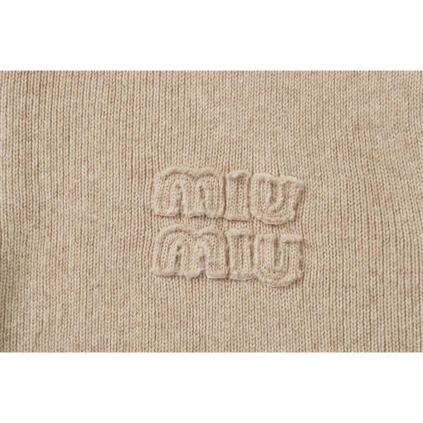 きれいめ 上質 ベージュ ニットジップ ジャケット 注目 MIUMIU ミュウミュウ スーパーコピー