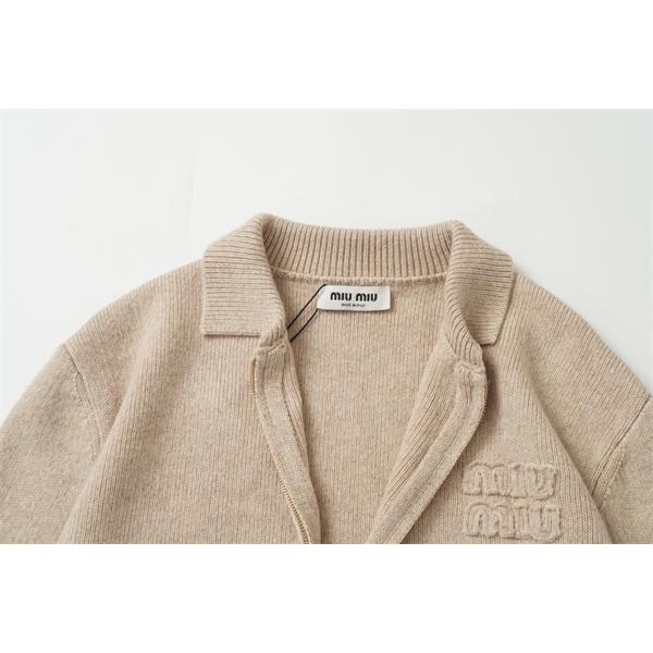きれいめ 上質 ベージュ ニットジップ ジャケット 注目 MIUMIU ミュウミュウ スーパーコピー