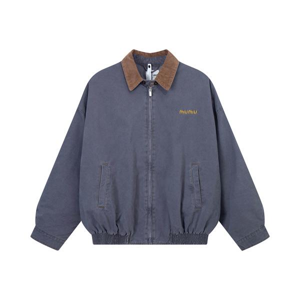 2025秋冬 上品 配色デザイン ネイビー カラー MIUMIU ミュウミュウ 偽物 ジャケット 人気