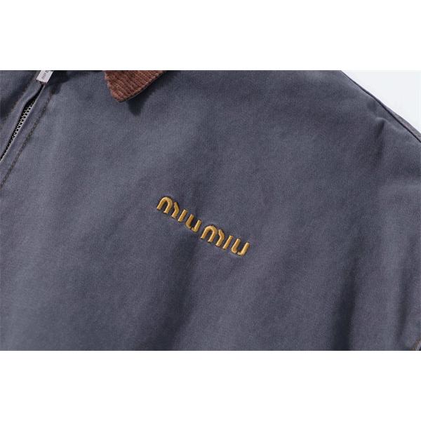 2025秋冬 上品 配色デザイン ネイビー カラー MIUMIU ミュウミュウ 偽物 ジャケット 人気