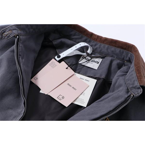 2025秋冬 上品 配色デザイン ネイビー カラー MIUMIU ミュウミュウ 偽物 ジャケット 人気
