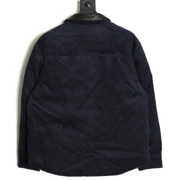 落ち着き感 起毛素材 ネイビー コーデュロイ MIUMIU ミュウミュウ コピー ジャケット 定番