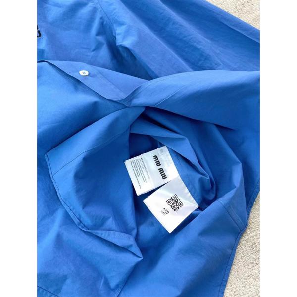2025秋冬 きれいめ 軽やか素材 ブルー MIUMIU ミュウミュウ スーパーコピー シャツ トレンド
