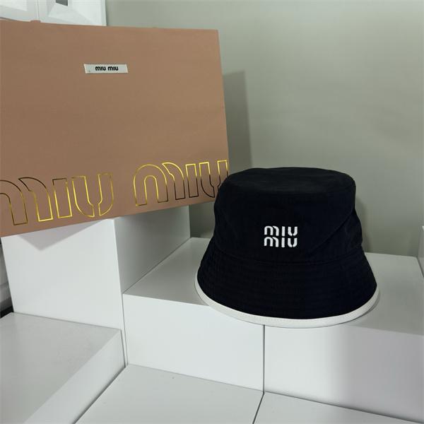 2025秋冬 防寒対策 使いやすい ロゴ入り バケットハット MIUMIU ミュウミュウ 偽物