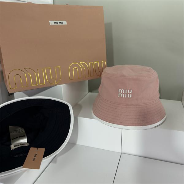 2025秋冬 防寒対策 使いやすい ロゴ入り バケットハット MIUMIU ミュウミュウ 偽物
