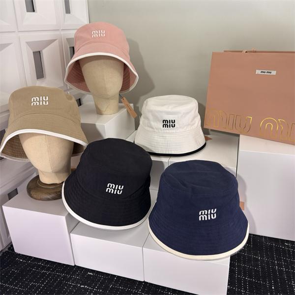 2025秋冬 防寒対策 使いやすい ロゴ入り バケットハット MIUMIU ミュウミュウ 偽物