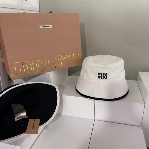 2025秋冬 防寒対策 使いやすい ロゴ入り バケットハット MIUMIU ミュウミュウ 偽物