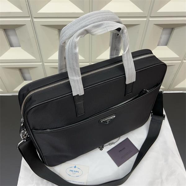 PRADAプラダビジネスバッグコピー 男性用キャンバスブリーフケース  PCバッグ クラシック万能アイテム