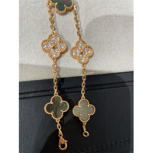 ブレスレット マザーオブパール ダイヤ調 高級感 華奢  VCA ヴァン ヴァン クリーフ＆アーペル コピー