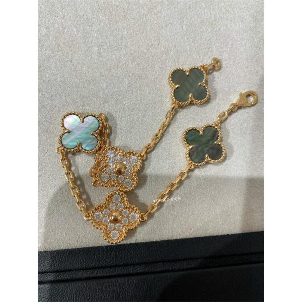 ブレスレット マザーオブパール ダイヤ調 高級感 華奢  VCA ヴァン ヴァン クリーフ＆アーペル コピー